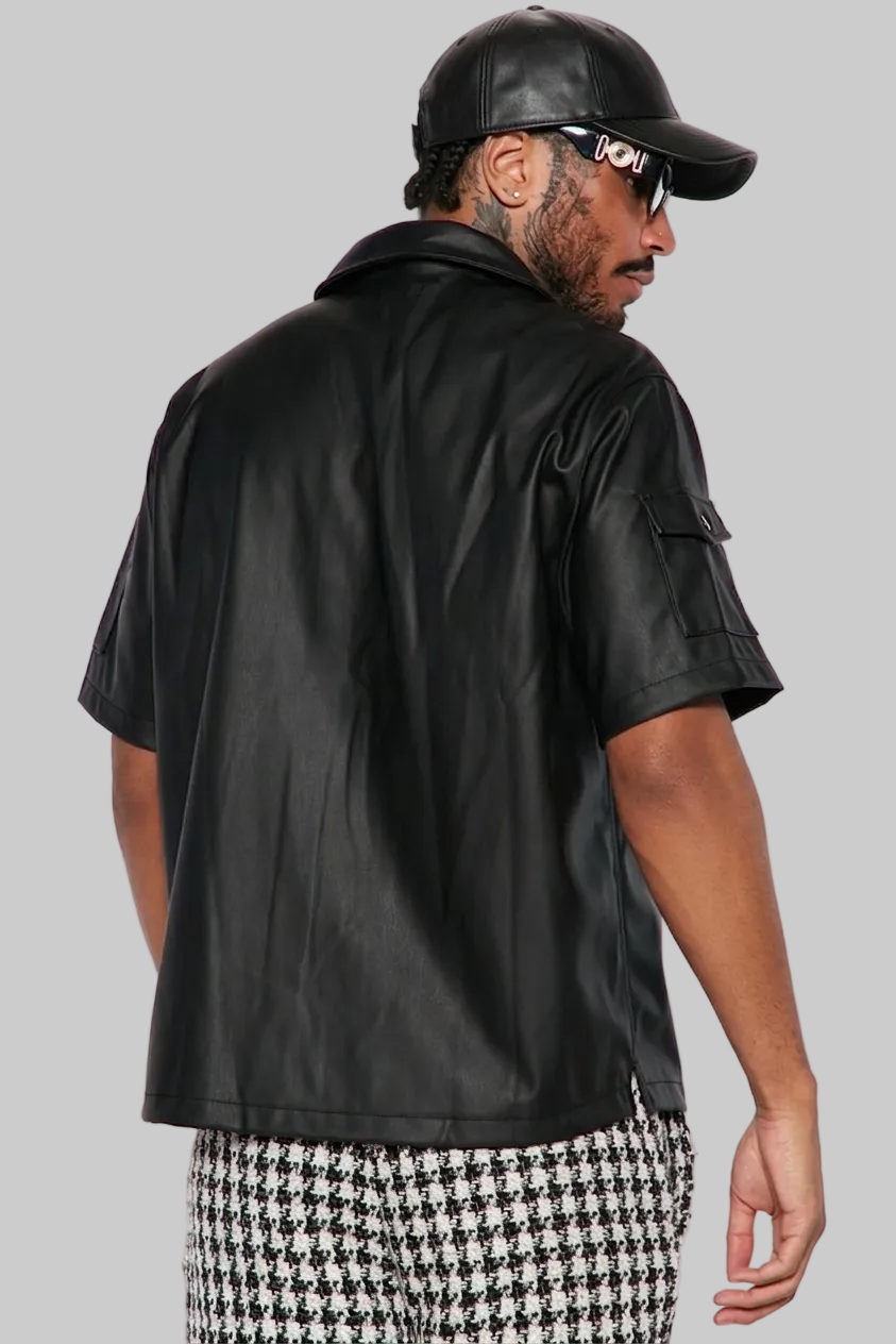Chemise cuir homme confortable et haut de gamme