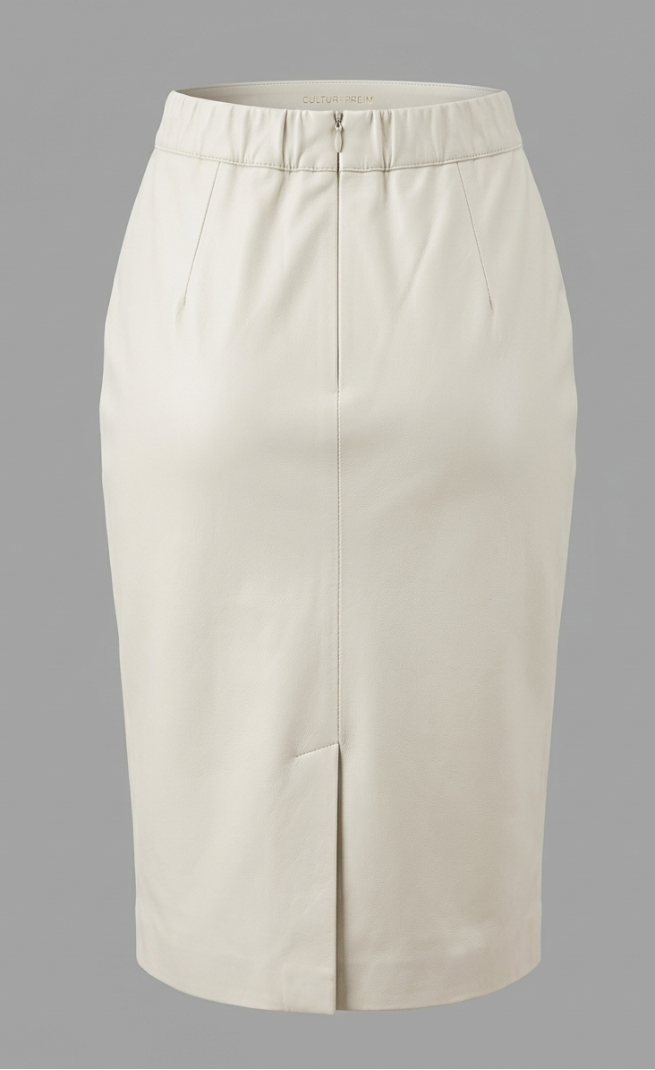 Jupe cuir élégante femme coupe crayon moderne