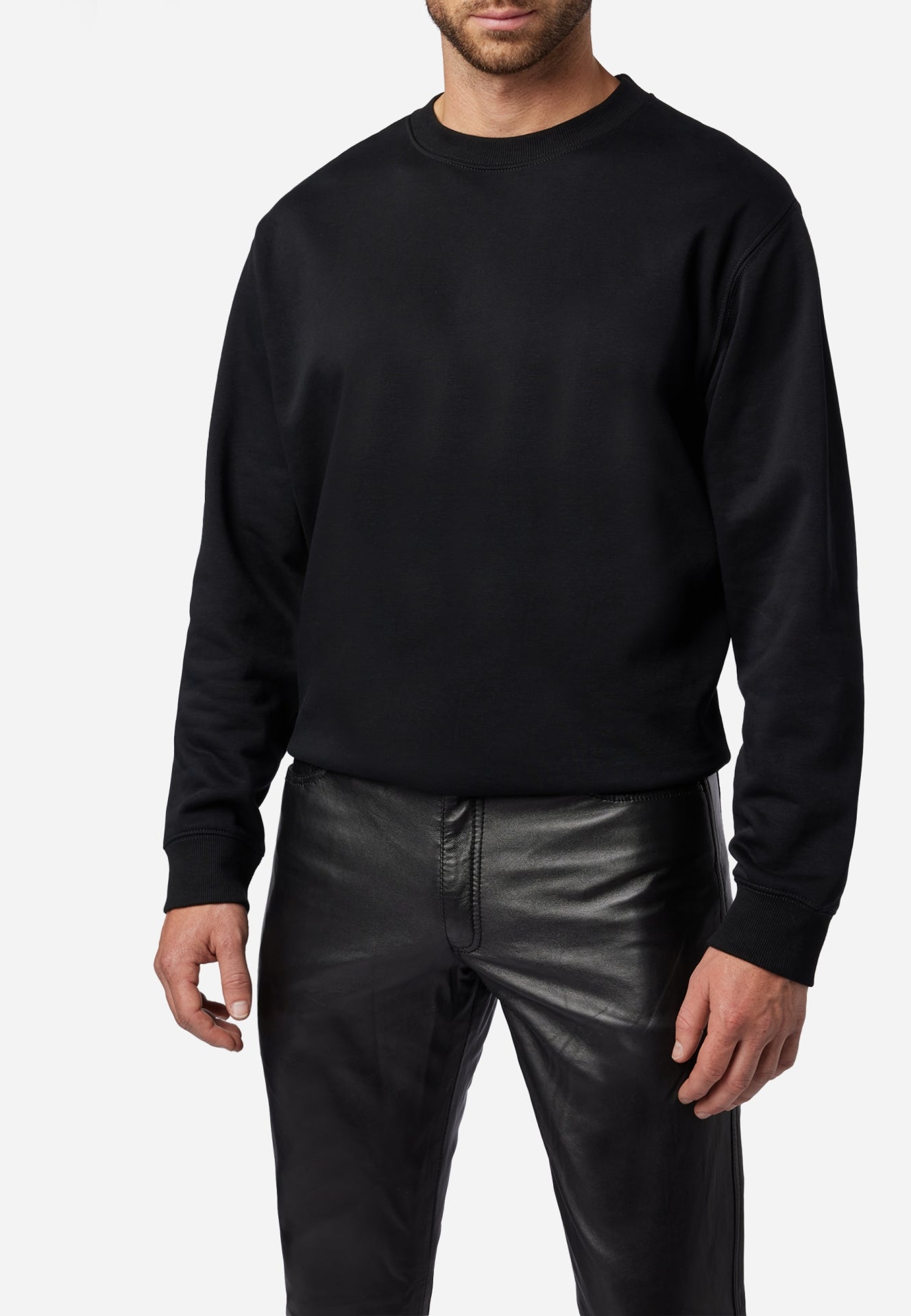 Pantalon cuir homme noir en cuir premium ultra doux coupe slim