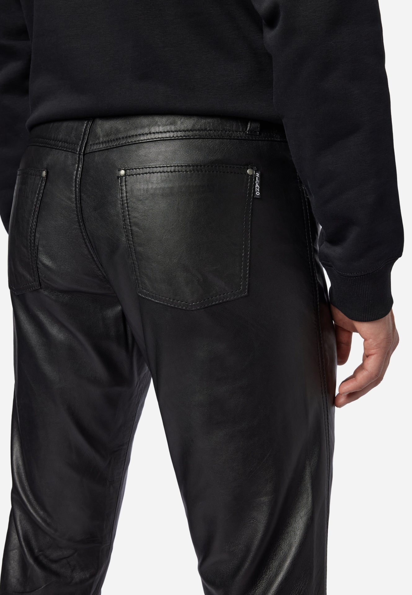 Pantalon cuir homme noir en cuir premium ultra doux coupe slim