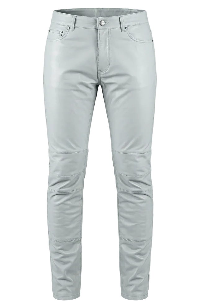 Pantalon cuir homme crème moderne et confortable