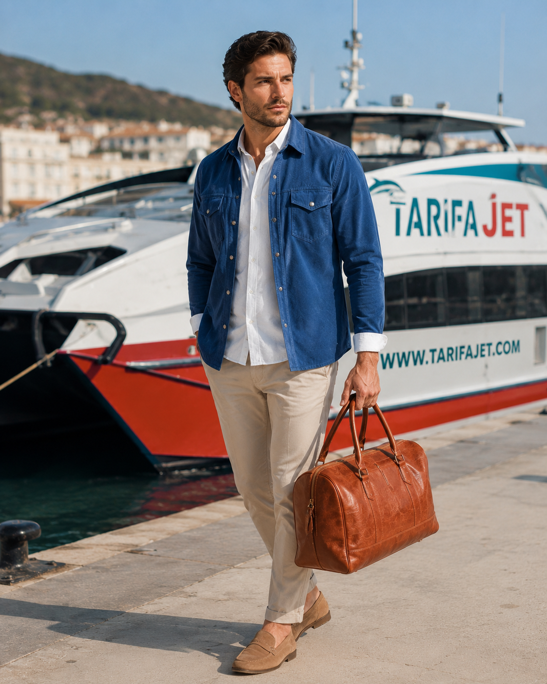 Sac de voyage cuir homme luxe MRKSHI - Sac business class en cuir pleine fleur cognac sans roulettes, style premium pour voyageurs VIP, Sac de voyage en cuir véritable fabriqué au Maroc, travel leather duffel bag premium, luxury weekender bag Casablanca, handmade leather luggage, Sac voyage cuir luxe Maroc, grand sac de voyage en cuir marron, handmade leather travel bag, Casablanca Morocco, Luxury leather travel bag Morocco, sac de voyage cuir véritable, weekender bag premium artisan marocain, Casablanca,