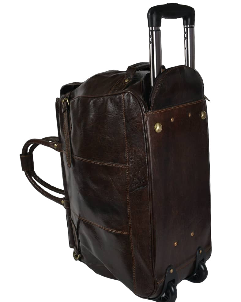 Sac de voyage cuir, sac de voyage en cuir véritable, sac de voyage cuir avec roulettes, bagage cabine luxe, sac week-end homme cuir premium, sac de voyage business élégant, sac de voyage marron haut de gamme MRKSHI. Sac de voyage en cuir véritable MRKSHI avec roulettes, sac de voyage cuir luxe pour homme, bagage cabine premium, sac week-end en cuir marron, grand sac de voyage élégant pour affaires et loisirs. Sac de voyage en cuir véritable MRKSHI avec roulettes, bagage cabine luxe, sac week-end homme premi