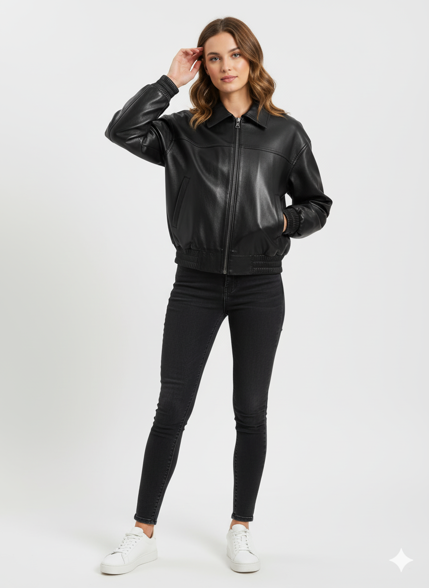 Blouson Bomber en cuir pour femme – Cleo