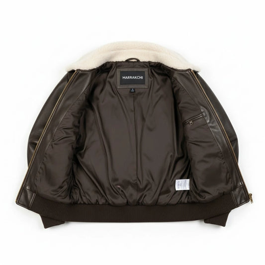Airmare G-1 Blouson aviateur en cuir marron My Store