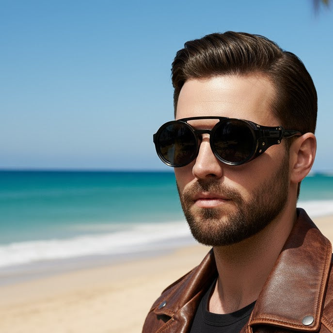 Lunettes Vintage Rondes Rétro – Steampunk Unisexe UV400