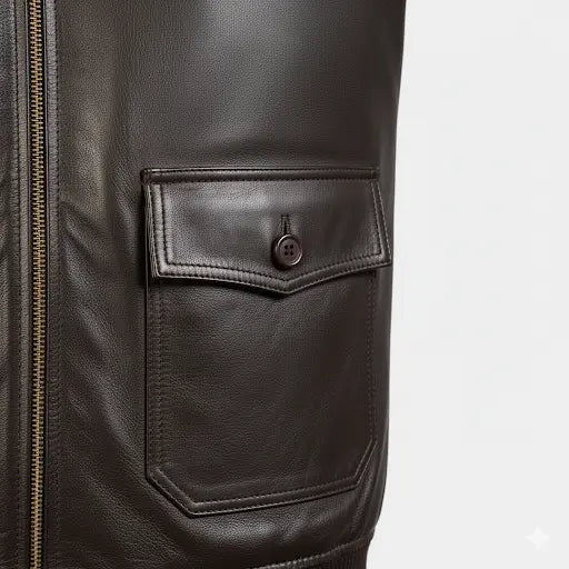 Airmare G-1 Blouson aviateur en cuir marron My Store
